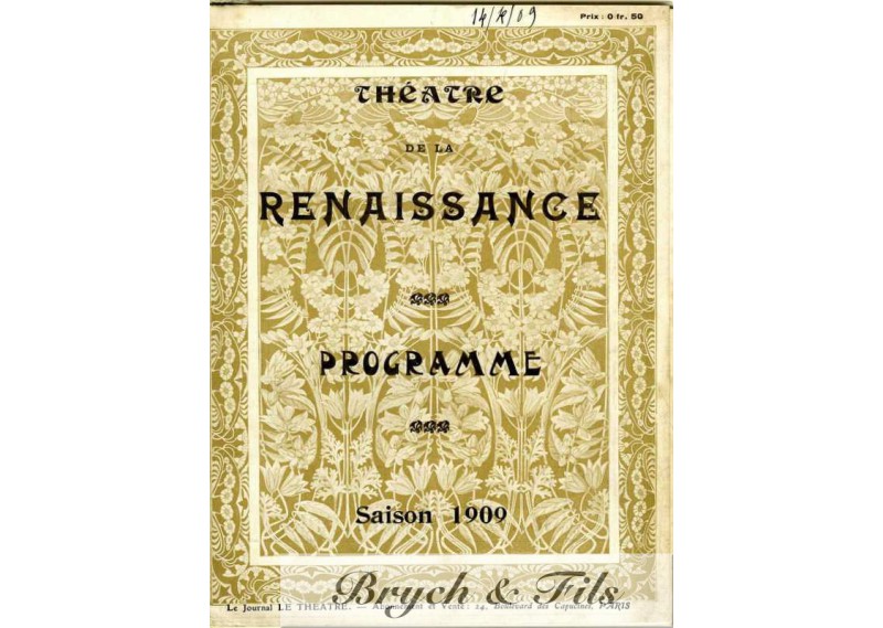 Théâtre de la renaissance Programme