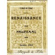 Théâtre de la renaissance Programme