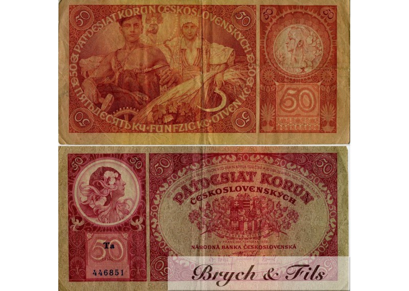 Billet 50 Korum Tchecoslovaquie 1929