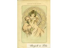 Tirage litho.Page de livre dessin de Mucha