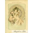 Tirage litho.Page de livre dessin de Mucha