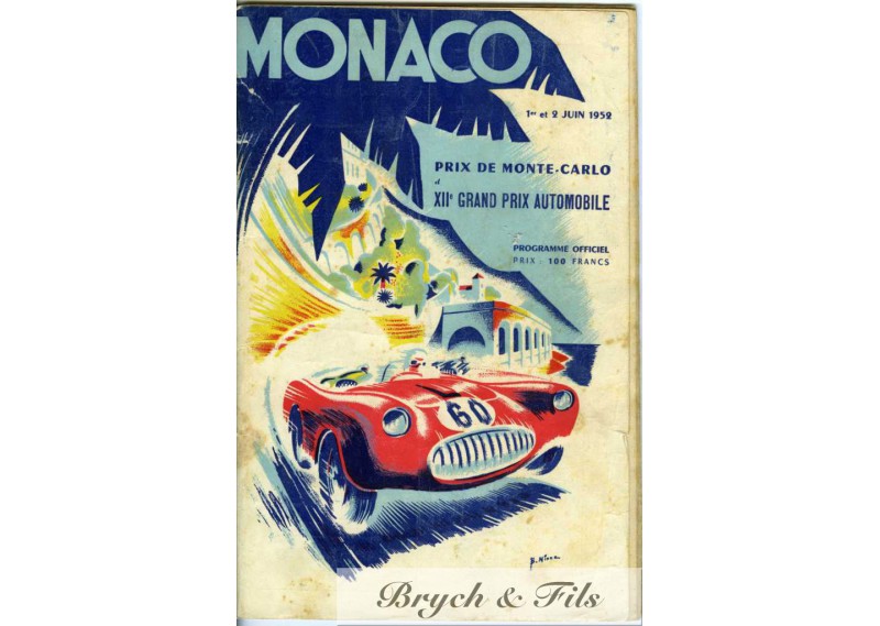 Programme Grand Prix de Monaco 1952