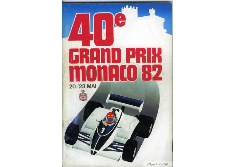Programme Grand Prix Monaco 1982 avec Pass