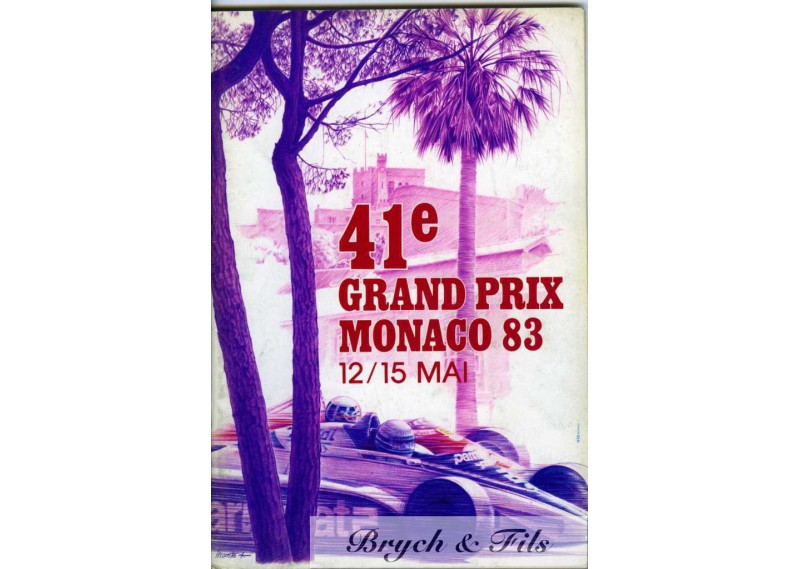 Programme Grand Prix Monaco 1983 avec Pass
