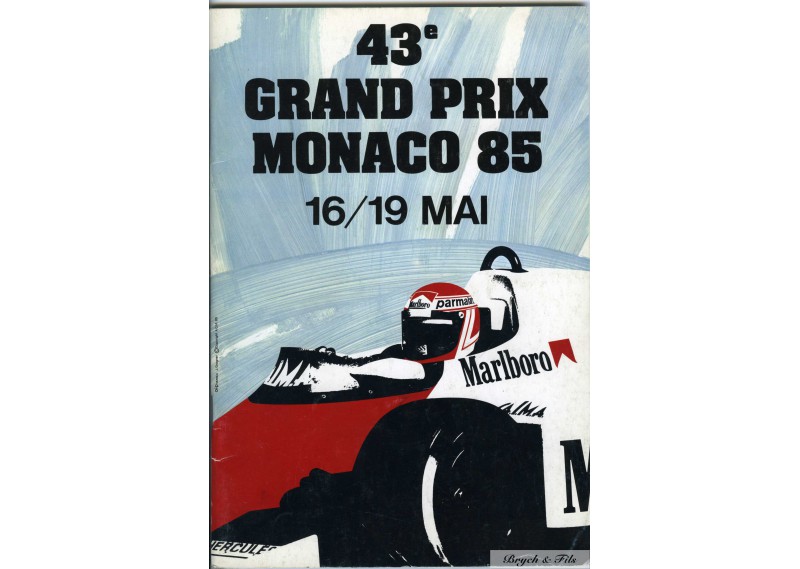 Programme Grand Prix Monaco 1985 avec Pass