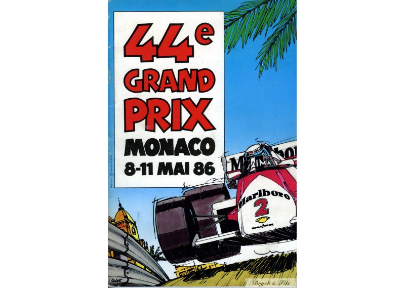 Programme Grand Prix Monaco 1986 avec Pass