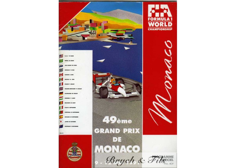 Programme Grand Prix Monaco1991
