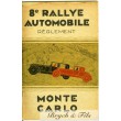 1929 Programme 8ème RALLYE de MONTE-CARLO