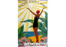 Affiche originale "Côte d'Azur le soleil toute l'année"