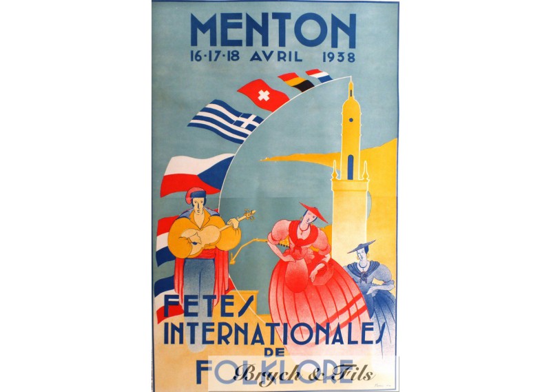 Affiche originale "Fêtes internationales folklore"