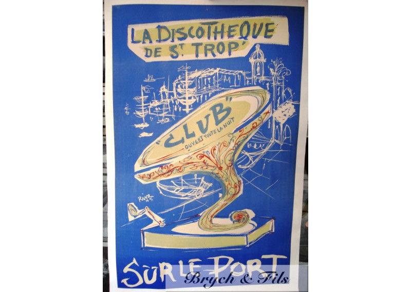Affiche originale "Discothèque St Trop"