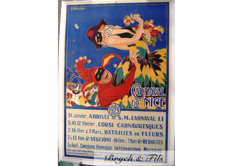Affiche originale "Carnaval de Nice 1919"