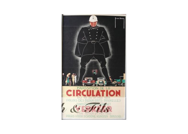 Affiche originale "Exposition de la circulation bruxelles 1933