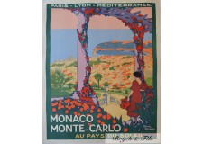 Vingate Poster Monaco Monte-Carlo au Pays du Soleil Artist Roger Broders