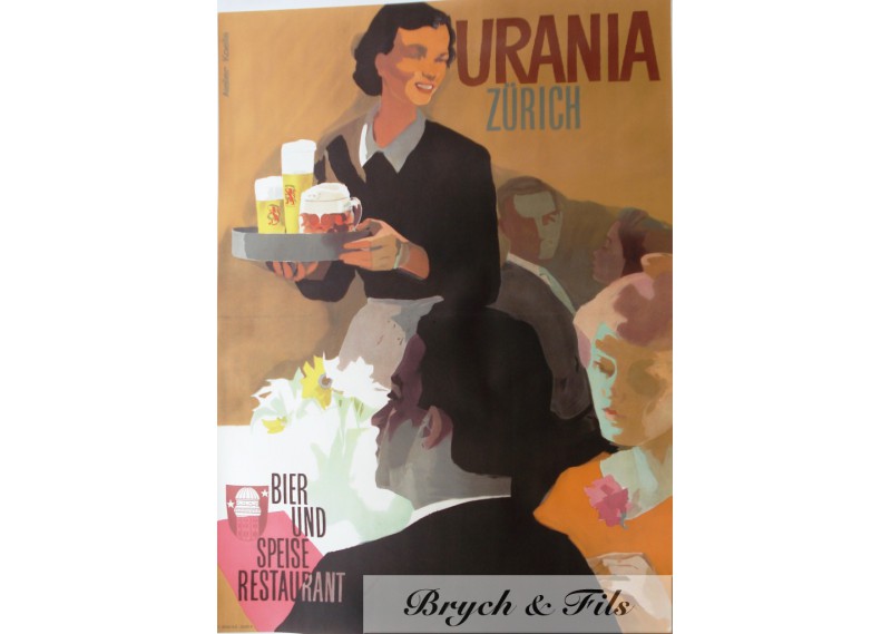 Affiche originale "Bière Urania Zurich "