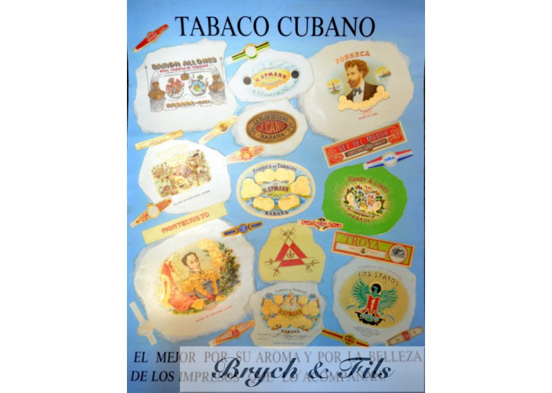 Tabaco Cubano (affiche bleue)