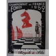 Affiche originale"Championnat d'echecs de France 1952 Charleville