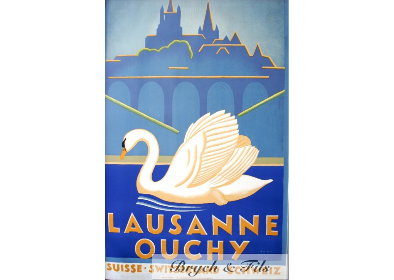 Affiche originale "Lausanne Ouchy"1930