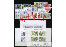 1988 MONACO ANNEE COMPLETE TIMBRES POSTE  Préo N°98/101 BF N°40-42-43 xx