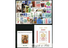 1998 MONACO ANNEE COMPLETE TIMBRES POSTE BF N°79/80 xx