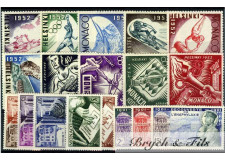 1952/53 MONACO ANNEES COMPLETES TIMBRES POSTE + P.A. 51/54 xx