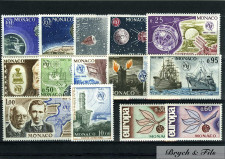 1965 MONACO ANNEE COMPLETE TIMBRES POSTE + P.A. N°84 xx