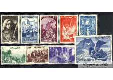 1944 MONACO ANNEE COMPLETE TIMBRES POSTE xx