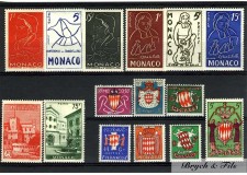 1954 MONACO ANNEE COMPLETE TIMBRES POSTE  xx