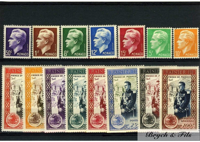 1950 MONACO ANNEE COMPLETE TIMBRES POSTE + PA xx