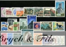 1971 MONACO ANNEE COMPLETE TIMBRES POSTE + PA + PREO x