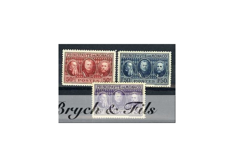 1928 MONACO N°111/13 TIMBRES POSTE EXPO PHILATHELIQUE xx