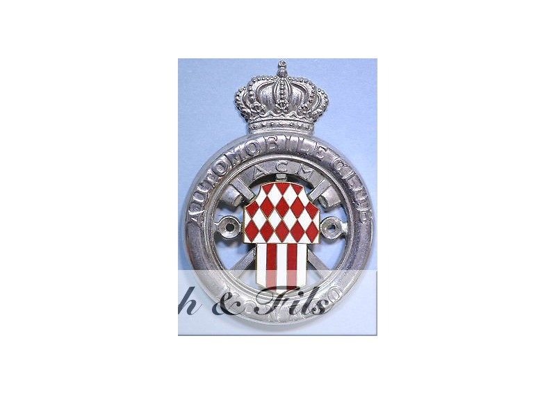  MONACO (1930) BADGE DE CALANDRE AUTOMOBILE CLUB