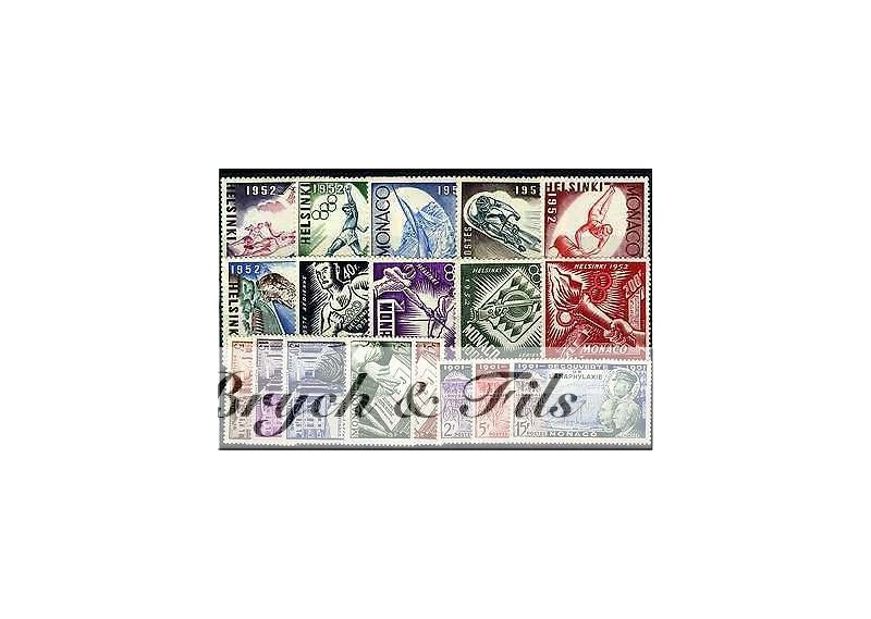 1952/53 MONACO ANNEES COMPLETES TIMBRES POSTE  + PA xx
