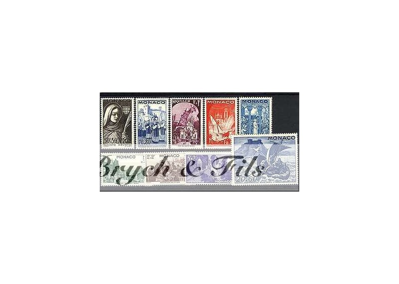 1944 MONACO ANNEE COMPLETE TIMBRES POSTE  xx