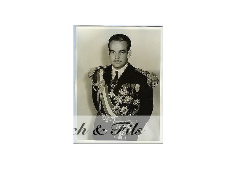 PHOTO ARGENTIQUE PRINCE RAINIER ET PRINCESSE GRACE petit format