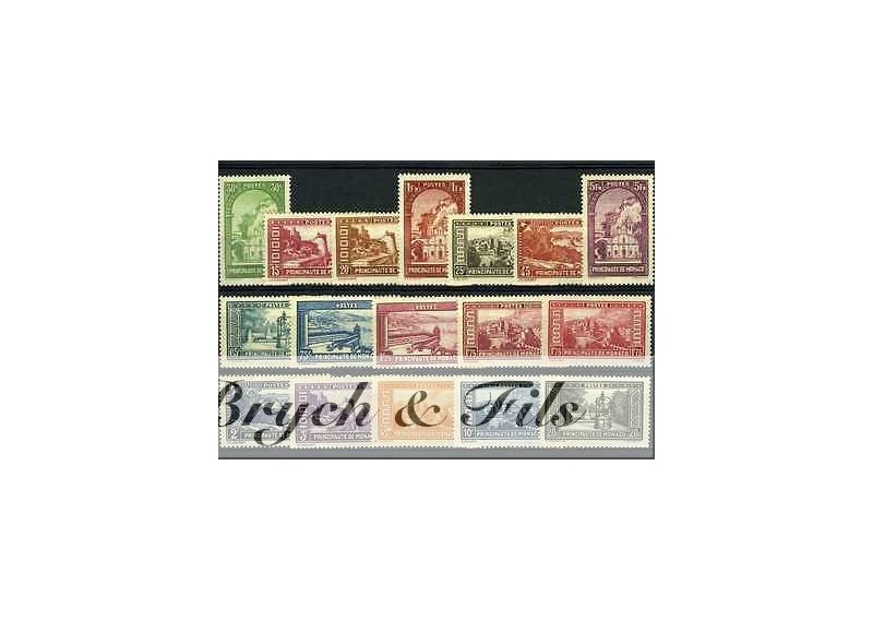 1933-37 MONACO N°119/134 TIMBRES POSTE VUES DE MONACO xx