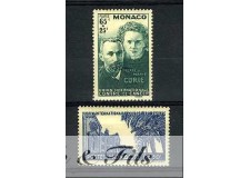 1938 MONACO N°167/168 TIMBRES POSTE P. ET M. CURIE xx