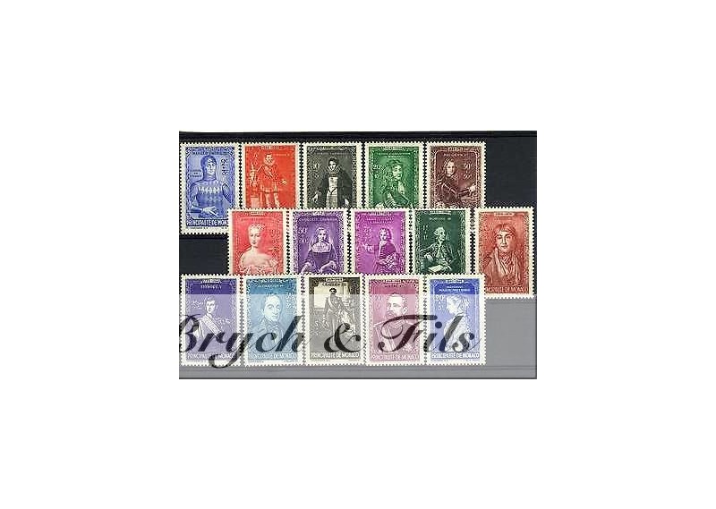 1942 MONACO ANNEE COMPLETE TIMBRES POSTE  xx