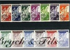 1954-59 MONACO PREOBLITERES YVERT ET TELLIER N°11-18 xx