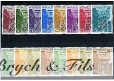 1976-78 MONACO PREOBLITERES YVERT ET TELLIER N°38-53 xx