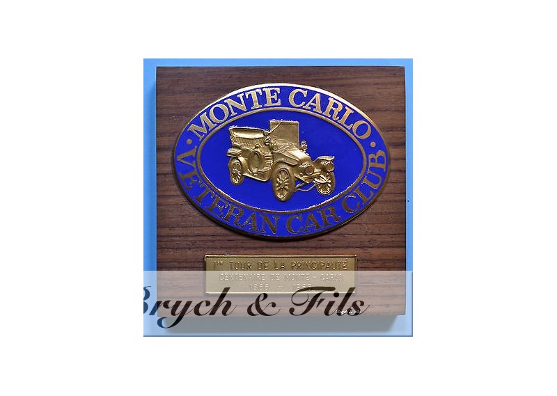 1966 MONACO PLAQUE VETERAN CAR CLUB MONTE CARLO CENTENAIRE