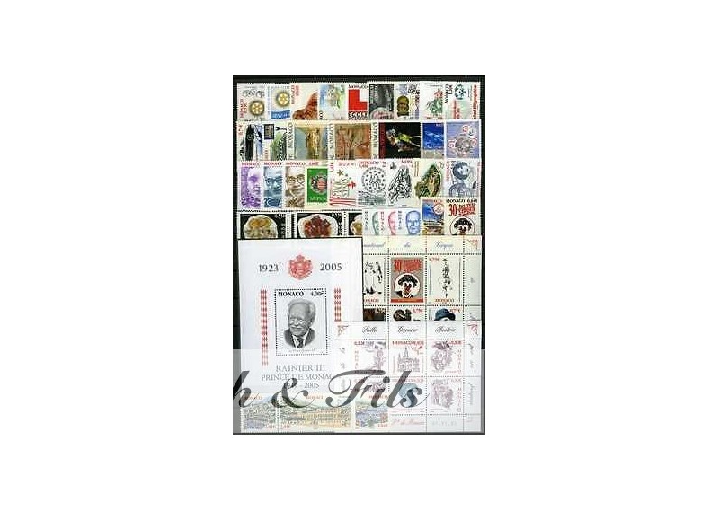 2005 MONACO ANNEE COMPLETE TIMBRES POSTE DONT BF N°91  xx