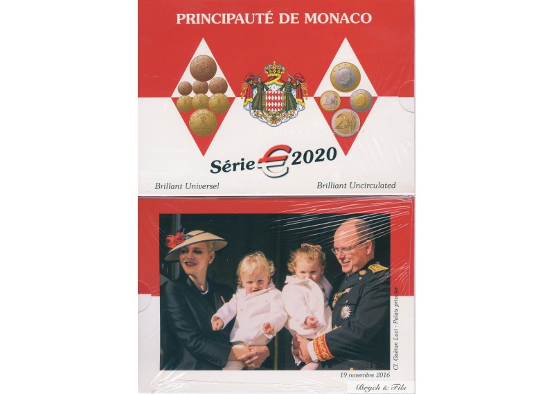 2020 MONACO BU OFFICIEL 8 PIECES DU 2 EUROS au 1 CT COFFRET SOUS BLISTER