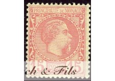 1885 MONACO N°5 TIMBRE POSTE PRINCE CHARLES III xx