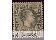 1885 MONACO N°8 TIMBRE POSTE PRINCE CHARLES III xx