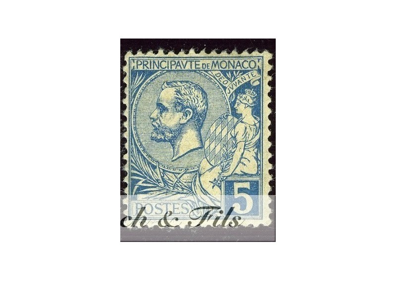 1891-94 MONACO N°13 TIMBRE POSTE PRINCE ALBERT I xx