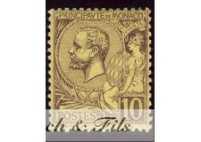 1891-94 MONACO N°14 TIMBRE POSTE PRINCE ALBERT I xx