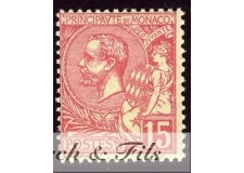 1891-94 MONACO N°15 TIMBRE POSTE PRINCE ALBERT I xx