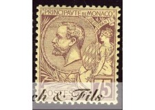 1891-94 MONACO N°19 TIMBRE POSTE PRINCE ALBERT I xx