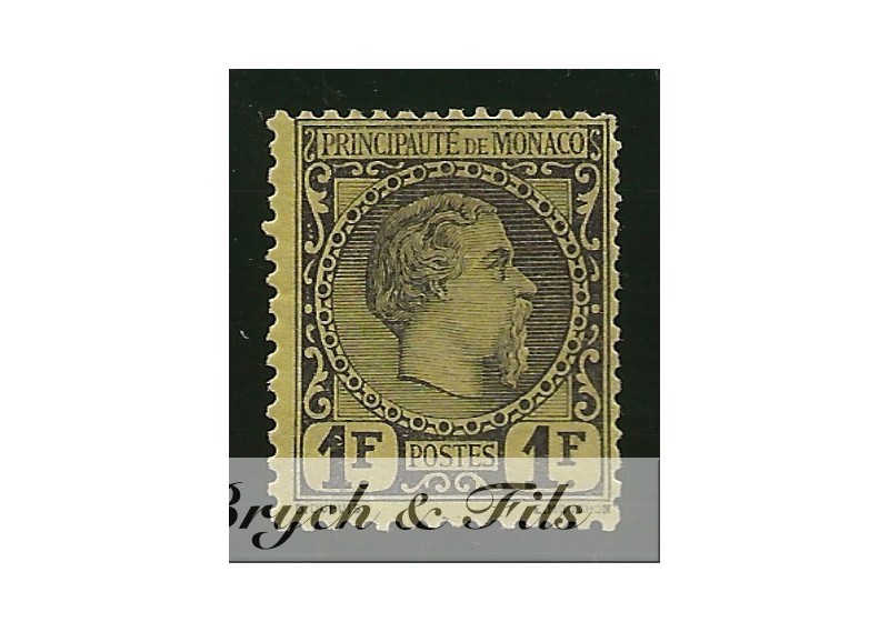 1885 MONACO N°9 TIMBRE POSTE PRINCE CHARLES III x